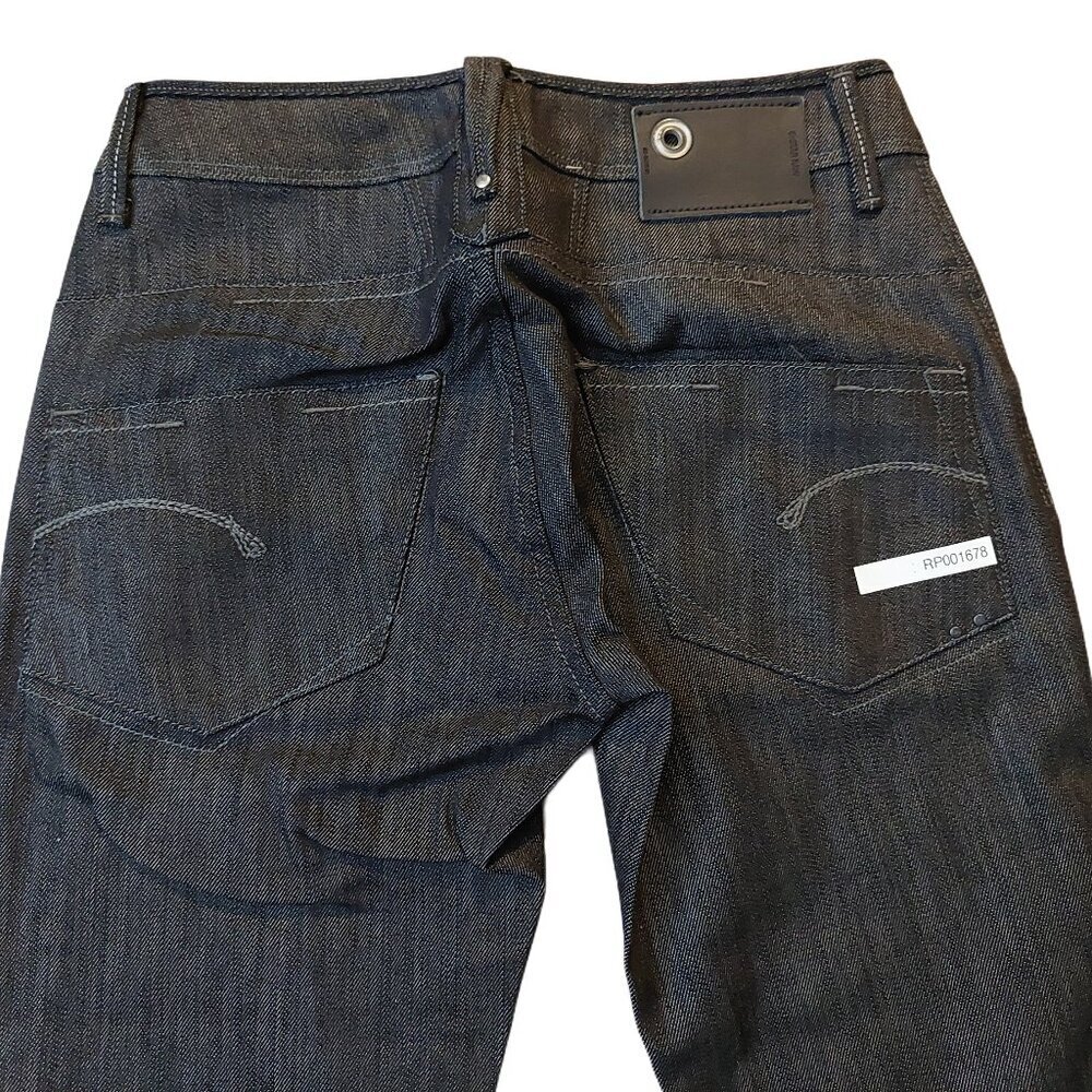 Retro Vintage G-Star 3301 Straight Leg Dark Blue Denim Jeans Sz 27 NWT - Picture 8 of 12